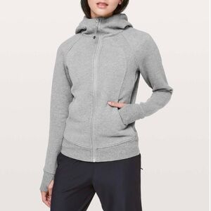 Lululemon Scuba Hoodie Light Cotton Fleece Heathered Core Medium Grey 10